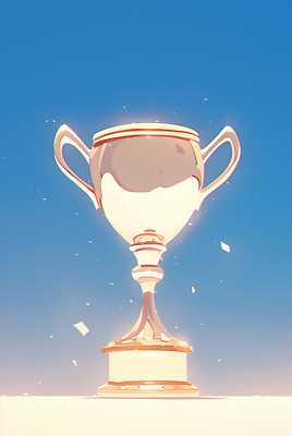 JPG 스포츠 상징 일러스트 성공 기념 반짝임 금속 경쟁 기쁨 축하 우승 트로피 준비 순간 국내일러스트 AI일러스트 AI콘텐츠 감정 컨셉 모션 재질 최고 상_우승 파일형식