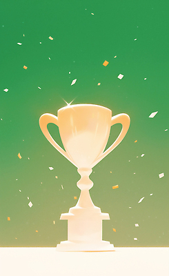 JPG 일러스트 성공 기념 이벤트 공중 반짝임 축제 경쟁 기쁨 금색 축하 우승 트로피 대회 기념식 국내일러스트 AI일러스트 AI콘텐츠 감정 컬러 컨셉 모션 최고 상_우승 파일형식