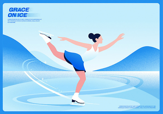 여자 예술 스포츠 포즈 백그라운드 겨울 일러스트 모션 파란색 운동 스케이팅 춤 우아함 피겨스케이팅 즐거움 상쾌 스케이터 눈부심 가능 뷰티풀 빙상 국내일러스트 AI파일 계절 감정 컬러 컨셉 문화예술 겨울스포츠 운동선수 건강 사람 파일형식 벡터