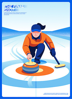 스포츠 포즈 일러스트 협력 겨울스포츠 운동선수 기술 경기 운동 얼음 힘 매력적 집중 스승 스케이트장 스톤 우수 컬링 국내일러스트 AI파일 자연요소 컨셉 스포츠시설 건강 절기 파일형식 벡터