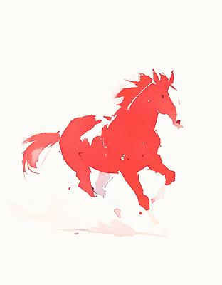 컬러 백그라운드 컨셉 모션 미술 흰색 십이지신 말_동물 연도 파일형식 2026년 말_게임 빨간색 달리기 에너지 자유 흰배경 그림 표현 감정 조화 예술 상상력 동물 강렬 디자인 JPG 국내일러스트 일러스트 수묵화 말띠 붉은말 병오년
