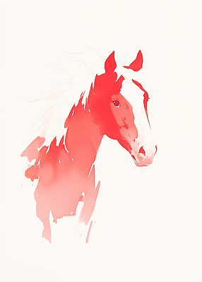 컬러 표정 미술 십이지신 말_동물 감각 연도 그림 생태계 파일형식 2026년 말_게임 초상화 빨간색 수채화 예술 동물 디자인 찡그림 표현 뷰티풀 자연 감정 부드러움 모양 작품 JPG 국내일러스트 일러스트 수묵화 말띠 붉은말 병오년