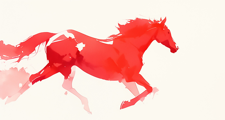 컬러 모션 건강 미술 십이지신 말_동물 연도 생태계 파일형식 2026년 말_게임 빨간색 달리기 그림 예술 생동감 뷰티풀 표현 수채화 상상력 운동 백그라운드 자연 모양 속도 상징 창작 JPG 국내일러스트 일러스트 수묵화 말띠 붉은말 병오년