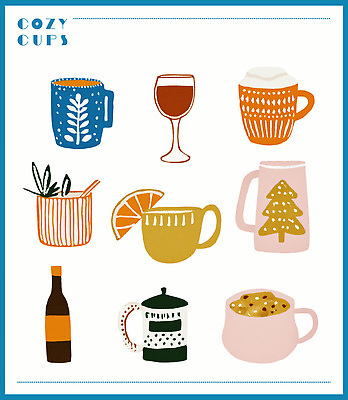 PSD 디자인 커피 음료 크리스마스 겨울 과일 일러스트 탁자 잔 맥주 따뜻함 장식 컵 편안함 국내일러스트 식기 계절 기념일 가구 주류 감각 파일형식