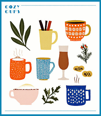 PSD 식물 디자인 커피 음료 어린이 컬러 겨울 일러스트 따뜻함 손잡이 장식 컵 인테리어 분위기 편안함 그림 따뜻한음료 스타일 국내일러스트 식기 계절 컨셉 사람 감각 파일형식