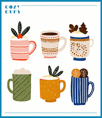 PSD 디자인 감정 커피 음료 컬러 크리스마스 겨울 일러스트 디저트 따뜻함 손잡이 컵 분위기 포근함 편안함 즐거움 테마 아기자기 국내일러스트 식기 계절 기념일 음식 컨셉 감각 파일형식