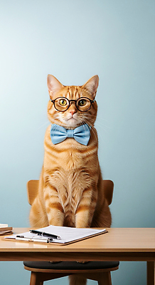 JPG 동물 편집이미지 안경 포즈 백그라운드 탁자 나비넥타이 주택 실내 앉기 파란색 귀여움 고양이 문서 편집실사 AI포토 AI콘텐츠 잡화 컬러 가구 컨셉 포유류 모션 넥타이 내부 건물 반려동물 CG 파일형식