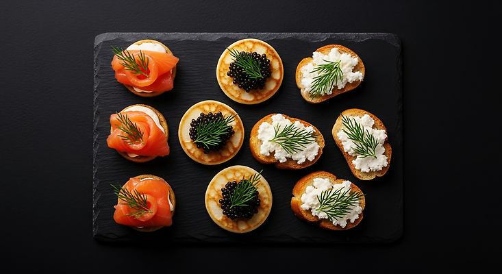 JPG 편집이미지 음식 디저트 치즈 요리 파티 식사 애피타이저 허브 고객 프레젠테이션 연어 브루스케타 캐비아 리코타치즈 편집실사 AI포토 AI콘텐츠 식물 식재료 유제품 어류 이벤트 CG 파일형식