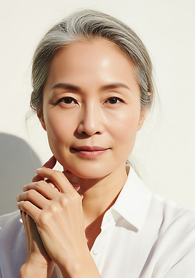 JPG 편집이미지 손 여자 아시아 얼굴 중년 포즈 조명 미소 카메라 심플 뷰티풀 의료성형뷰티 스타일 편집실사 AI인물포토 AI콘텐츠 나라 표정 사람 성인 신체부위 전자제품 CG 파일형식 AI포토