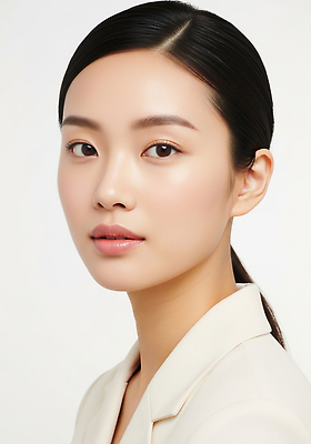 JPG 편집이미지 옷 여자 얼굴 조명 미소 청춘 화장 뷰티 촬영 고요 매끈함 피부 초상화 의료성형뷰티 편집실사 AI인물포토 AI콘텐츠 컨셉 표정 사람 신체부위 감각 CG 그림 파일형식 AI포토