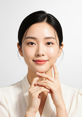 JPG 편집이미지 손 여자 얼굴 포즈 조명 미소 촬영 분위기 편안함 피부 뷰티풀 의료성형뷰티 스타일 편집실사 AI인물포토 AI콘텐츠 컨셉 표정 사람 신체부위 감각 CG 파일형식 AI포토