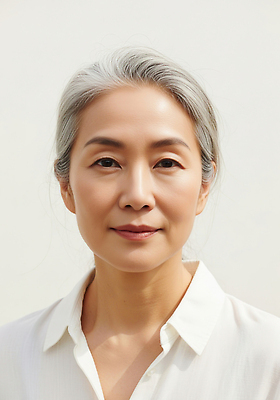 JPG 편집이미지 옷 여자 중년 백그라운드 표정 미소 카메라 피부 단정 머릿결 뷰티풀 의료성형뷰티 차분 편집실사 AI인물포토 AI콘텐츠 컨셉 사람 성인 신체부위 전자제품 CG 파일형식 AI포토