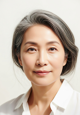 JPG 편집이미지 여자 중년 조명 표정 카메라 정지 편안함 피부 부드러움 뷰티풀 의료성형뷰티 편집실사 AI인물포토 AI콘텐츠 모션 사람 성인 신체부위 전자제품 감각 CG 파일형식 AI포토