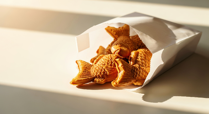 JPG 편집이미지 재료 탁자 디저트 한국 어류 햇빛 과자 카페 맛 포장지 붕어빵 먹거리 간편조리식품 바삭바삭 편집실사 AI포토 AI콘텐츠 아시아 음식 빵 가구 컨셉 포장 태양 상점 수중동물 CG 겨울간식 파일형식