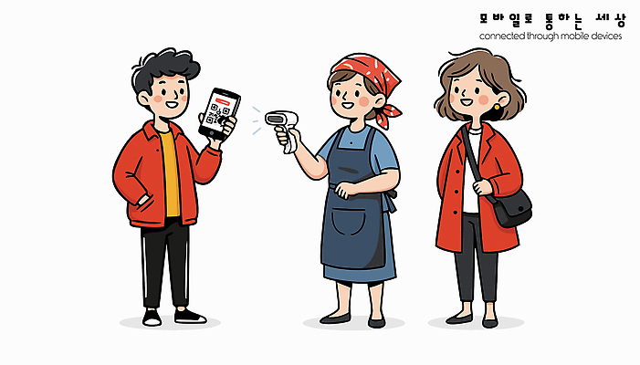 일러스트 모바일 기술 관리 대화 스마트폰 쇼핑 상점 자료 장비 정보 분위기 소비 가격 고객 알림 직원 확인 서비스 모던 상호작용 국내일러스트 AI파일 컨셉 말하기 핸드폰 스마트기기 파일형식 벡터