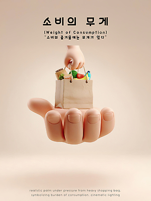 PSD 편집이미지 손 디자인 예술 상징 조명 실내 쇼핑백 무게 소비 그림 비율 부담 창의성 편집3D 가방 내부 신체부위 3D 파일형식