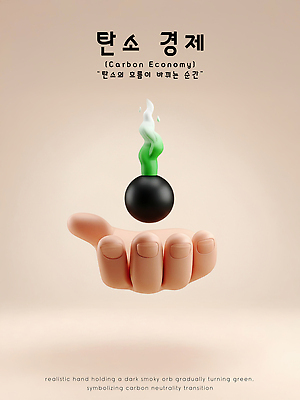 PSD 편집이미지 손 지구 상징 경제 환경 에너지 표현 변화 연기 구슬 전환 탄소 편집3D 컨셉 신체부위 3D 파일형식