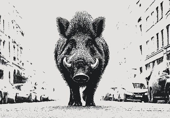 동물 도로 야생동물 일러스트 모션 자동차 자연 거리 서기 사람 풍경 일상 도시 주차 조화 멧돼지 경관 국내일러스트 AI파일 길 육상교통 포유류 교통시설 라이프 생태계 파일형식 벡터