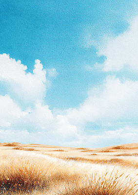 JPG 여유 일러스트 자연 하늘 바람 날씨 수채화 풍경 초원 햇빛 평화 환경 자유 가을 농촌 갈대밭 뷰티풀 오후 국내일러스트 자연요소 계절 감정 컨셉 태양 시골 생태계 파일형식 갈대_식물