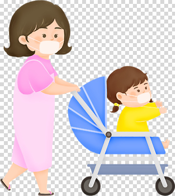 편집이미지 여자 어린이 가족 건강 마스크 일상 여름 걷기 봄 산책 보호 외출 유모차 PNG 밝은색 계절 컨셉 관계 모션 휴식 사람 라이프 아기용품 파일형식