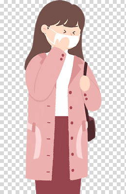 편집이미지 손 옷 여자 감정 분홍색 생각 거리 표정 건강 마스크 안전 외투 편안함 PNG 스타일 컬러 상의 사람 신체부위 감각 파일형식