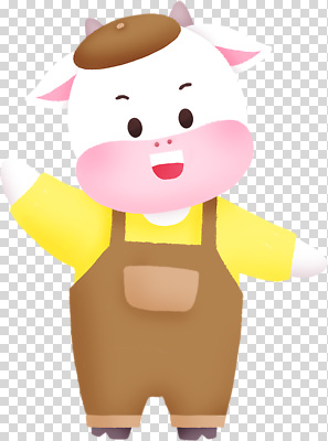 동물 편집이미지 캐릭터 모션 웃음 귀여움 소 멜빵 즐거움 PNG 소통 잡화 감정 컨셉 포유류 표정 파일형식