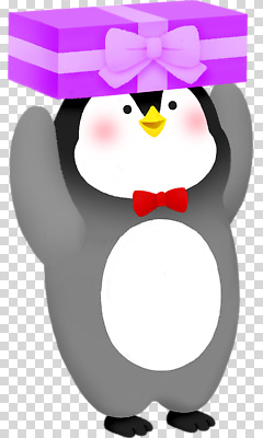 감정 컨셉 조류 사람 이벤트 파일형식 펭귄 선물 상자 리본 귀여움 축제 파티 동물 캐릭터 행복 축하 어린이 즐거움 편집이미지 PNG