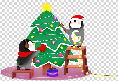 자연요소 계절 기념일 감정 가구 컨셉 크리스마스 관계 조류 이벤트 파일형식 펭귄 크리스마스트리 장식 즐거움 겨울 친구 의자 도움 별 컬러 파티 편집이미지 PNG