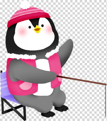옷 계절 감정 컬러 가구 컨셉 모션 조류 레저 태양 외투 낚시용품 파일형식 펭귄 낚시 의자 겨울 귀여움 분홍색 조끼 낚싯대 즐거움 햇빛 동물 캐릭터 앉기 캐주얼 편집이미지 PNG