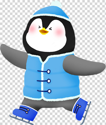 옷 계절 감정 스포츠용품 컬러 컨셉 겨울 조류 건강 파일형식 펭귄 스케이트 추위 즐거움 운동 동물 겨울옷 파란색 귀여움 활발 편집이미지 PNG
