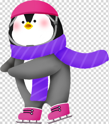 잡화 계절 감정 스포츠용품 컬러 컨셉 조류 겨울스포츠 디저트 파일형식 펭귄 스케이트 겨울 목도리 아이스크림 스포츠 귀여움 즐거움 스케이팅 놀이 캐릭터 분홍색 파란색 편집이미지 PNG