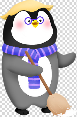 계절 컨셉 조류 목도리 파일형식 펭귄 귀여움 청소 도구 스카프 겨울 캐릭터 동물 컬러 감정 작업 편집이미지 PNG