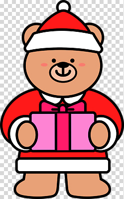 동물 계절 기념일 감정 컬러 컨셉 포유류 파일형식 곰 크리스마스 선물 분홍색 캐릭터 겨울 장식 축제 귀여움 연말 기쁨 행복 즐거움 편집이미지 PNG