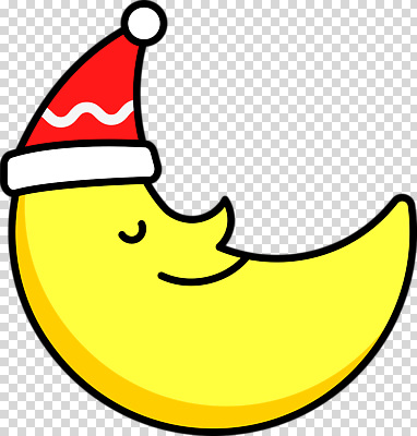 편집이미지 상징 크리스마스 겨울 밤하늘 미소 웃음 장식 노란색 귀여움 축제 기쁨 달 분위기 PNG 자연요소 계절 기념일 감정 컬러 컨셉 하늘 표정 야간 파일형식