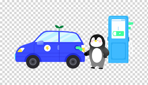 육상교통 컬러 자동차 조류 환경 기계 에너지 충전 파일형식 전기자동차 충전소 펭귄 건전지 충전기 초록색 친환경 전기에너지 회색 캐릭터 날씨 편집이미지 PNG