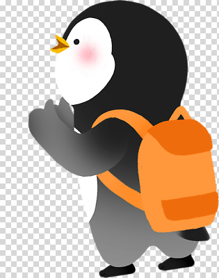 감정 컬러 컨셉 가방 모션 조류 사람 라이프 파일형식 펭귄 귀여움 배낭 주황색 걷기 동물 행복 어린이 일상 캐릭터 도전 디자인 편집이미지 PNG