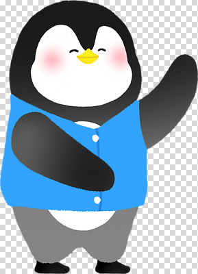 감정 컬러 컨셉 모션 조류 표정 외투 파일형식 펭귄 캐릭터 조끼 귀여움 디자인 웃음 손흔들기 동물 행복 그림 파란색 흰색 검은색 편집이미지 PNG