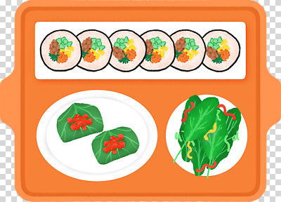 편집이미지 한식 컬러 채소 재료 고추 요리 주황색 식사 신선 상추 김밥 도시락 점심 건강식 PNG 쌈채소 음식 파일형식