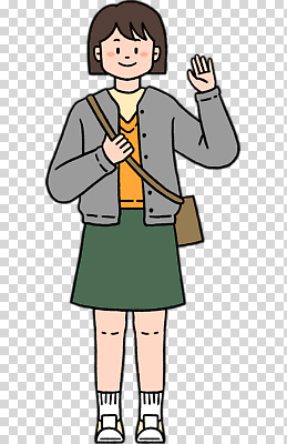 잡화 교육 감정 컨셉 하의 표정 사람 라이프 신체부위 외투 파일형식 학교 학생 카디건 치마 미소 가방 손 평화 순간 패션 일상 청소년 모션 즐거움 편집이미지 PNG