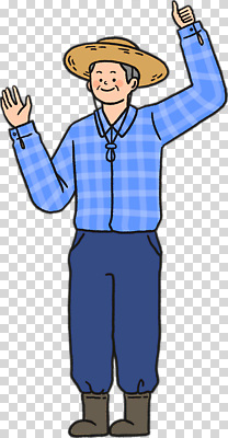 컨셉 무늬 관계 모션 표정 말하기 사람 시골 예절 파일형식 농촌 남자 인사 손흔들기 체크무늬 백그라운드 대화 소통 전통 웃음 친구 편집이미지 PNG