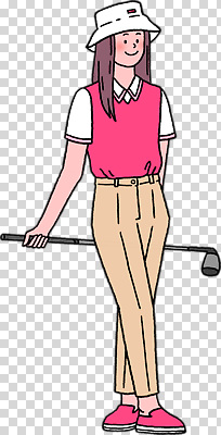 옷 계절 컬러 하의 골프용품 건강 사람 구기 외투 파일형식 골프 여자 캐릭터 스포츠 액티비티 골프채 분홍색 조끼 베이지색 바지 야외 운동 캐주얼 여름 편집이미지 PNG