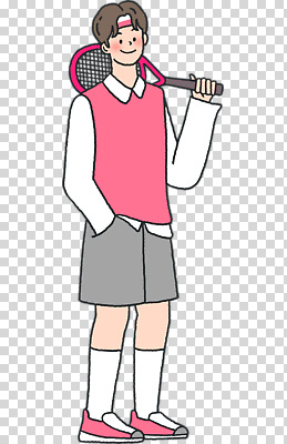 옷 스포츠용품 컬러 모션 놀이 사람 구기 파일형식 남자 캐릭터 테니스 라켓 운동복 분홍색 스포츠 게임 청소년 그리기 편집이미지 PNG