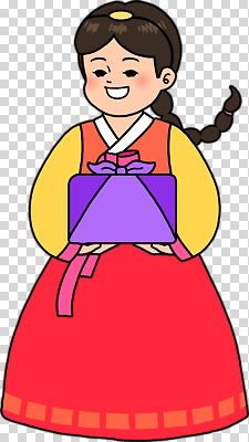 편집이미지 전통 옷 명절 기념일 행복 문화 컬러 포장 한국 선물 웃음 소녀 축제 기쁨 한복 PNG 한국전통 여자 감정 아시아 어린이 표정 이벤트 전통의상 파일형식