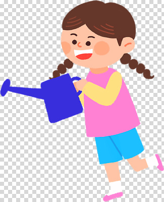 식물 편집이미지 꽃 어린이 모션 야외 달리기 정원 물뿌리개 즐거움 물주기 PNG 놀기 감정 사람 파일형식