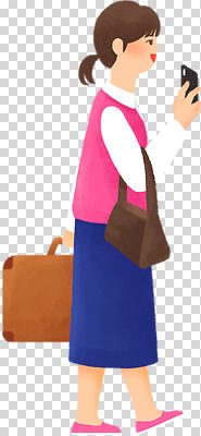 편집이미지 여자 패션 분홍색 여행 상의 모션 거리 일상 스마트폰 걷기 봄 짐 PNG 스타일 옷 계절 컬러 사람 라이프 핸드폰 스마트기기 파일형식