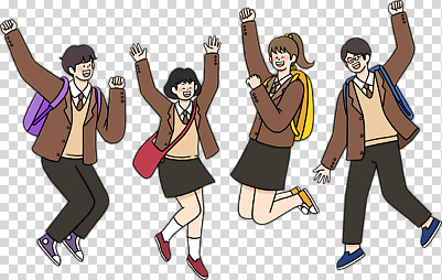 옷 교육 감정 컨셉 관계 모션 표정 파일형식 학생 학교 친구 즐거움 달리기 교복 청춘 행복 순간 소중 웃음 동심 편집이미지 PNG
