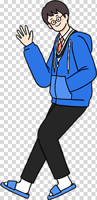 교육 감정 컬러 상의 학교 관계 모션 사람 신체부위 예절 파일형식 남자 외투 손 인사 걷기 대학교 학생 고등학교 옷 친구 여유 표정 파란색 발 편집이미지 PNG