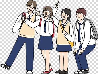 옷 교육 감정 컨셉 관계 표정 사람 라이프 파일형식 학생 친구 교복 즐거움 포즈 웃음 학교 청소년 그룹 모임 기념 소통 행복 일상 편집이미지 PNG