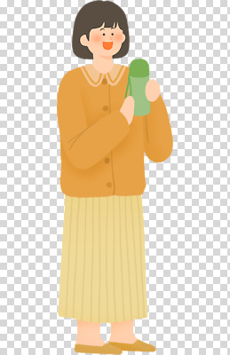 편집이미지 여자 패션 행복 커피 음료 포즈 미소 일상 캐주얼 초록색 치마 주황색 찻잔 스웨터 PNG 옷 감정 컬러 상의 하의 잔 표정 사람 라이프 파일형식