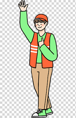 편집이미지 유니폼 모션 친절 사무실 도움 직원 환영 PNG 소통 밝은색 손흔들기 안전조끼 옷 컨셉 비즈니스 파일형식